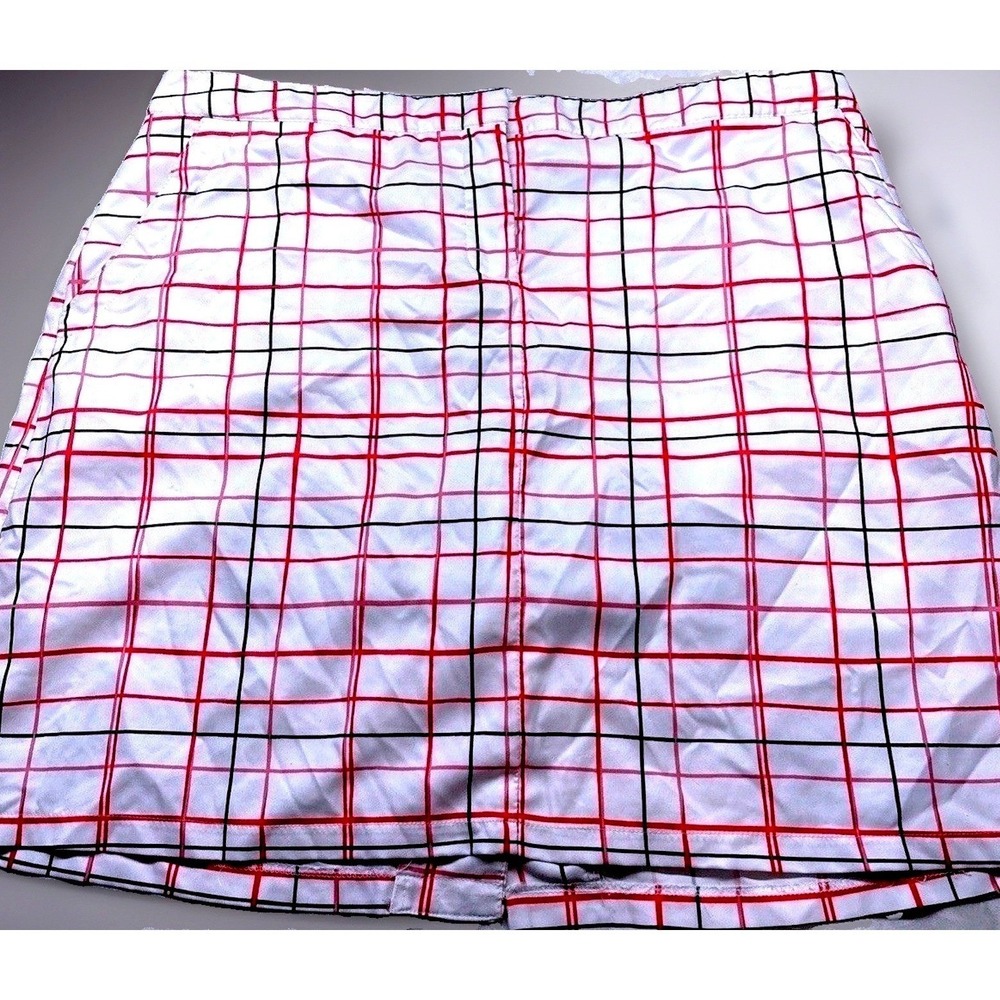 Izod Golf Classic Window Pane Plaid Size 10 White A-Line Modern Aesthetic Preppy